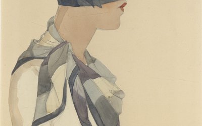 Mia Münster, Hutsalon Ehlermann, Berlin Reklame-Zeichnung, Aquarell/Bleistift, um 1928, Privatbesitz